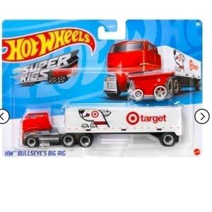 Hot Wheels 1:64 Scale Bullseye's Big Rig Vehicle Target Mini Cart And Track
